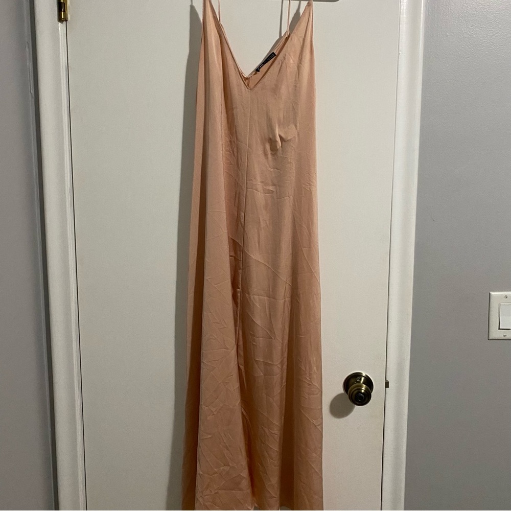 Zara Peach Slip Maxi Dress